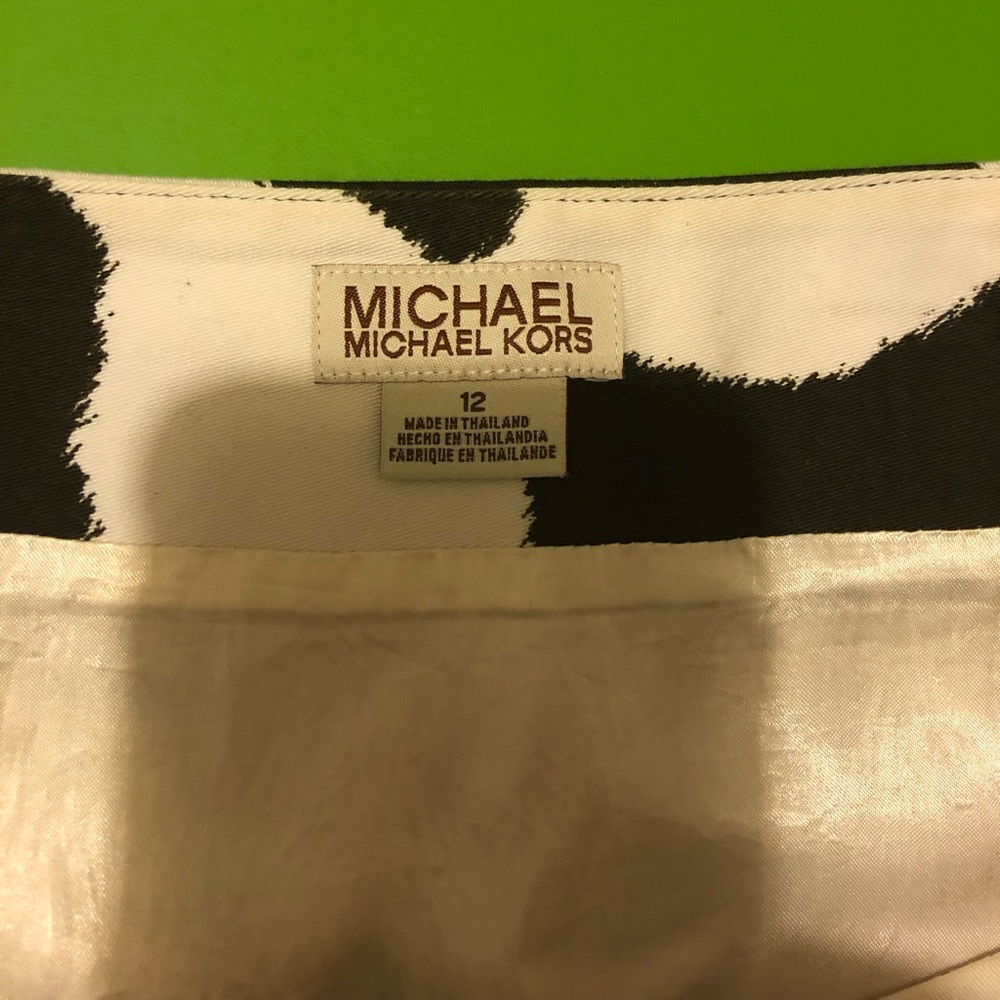 Michael Kors cow pattern wrap skirt